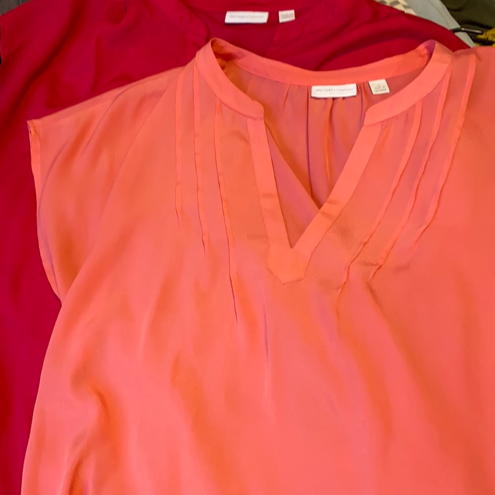 Two NY&C capped sleeve blouses